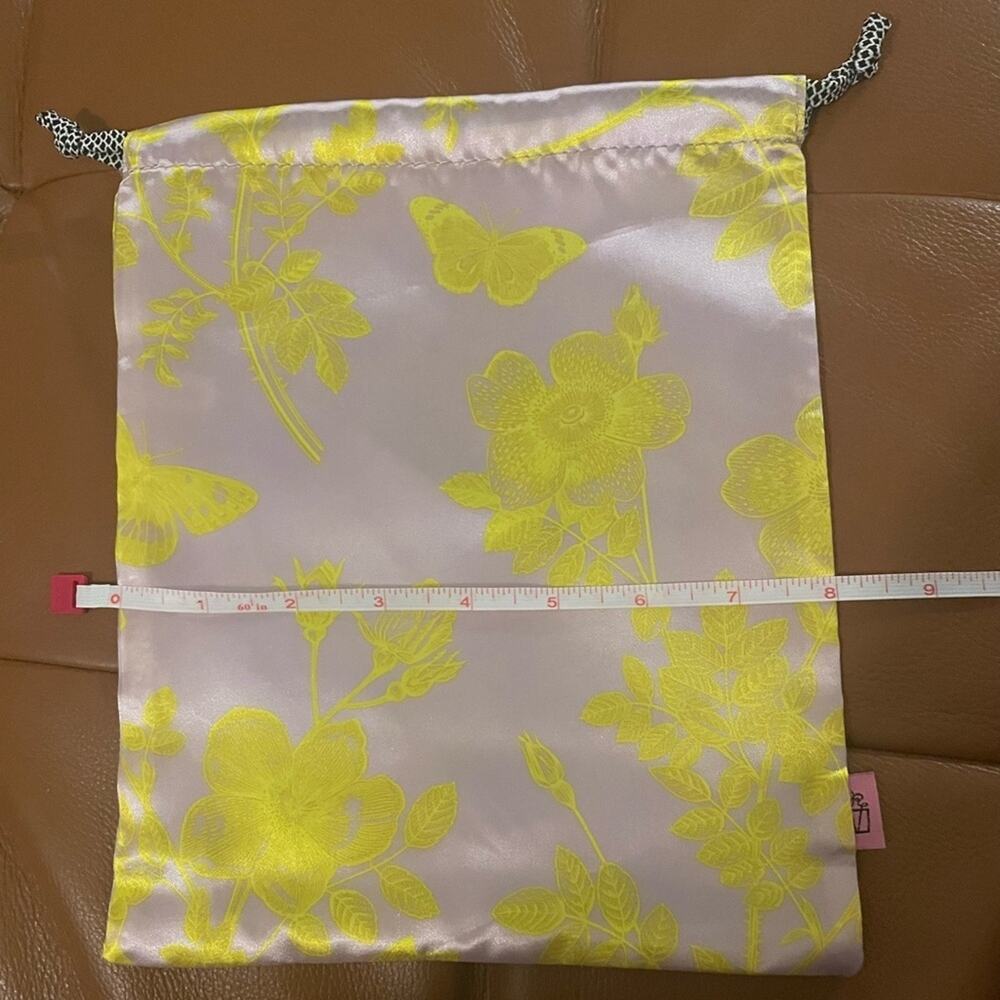 NEW Set of 2 Pink & Yellow Lace Satin Bags. Measurements in photos. - Picture 4 of 8